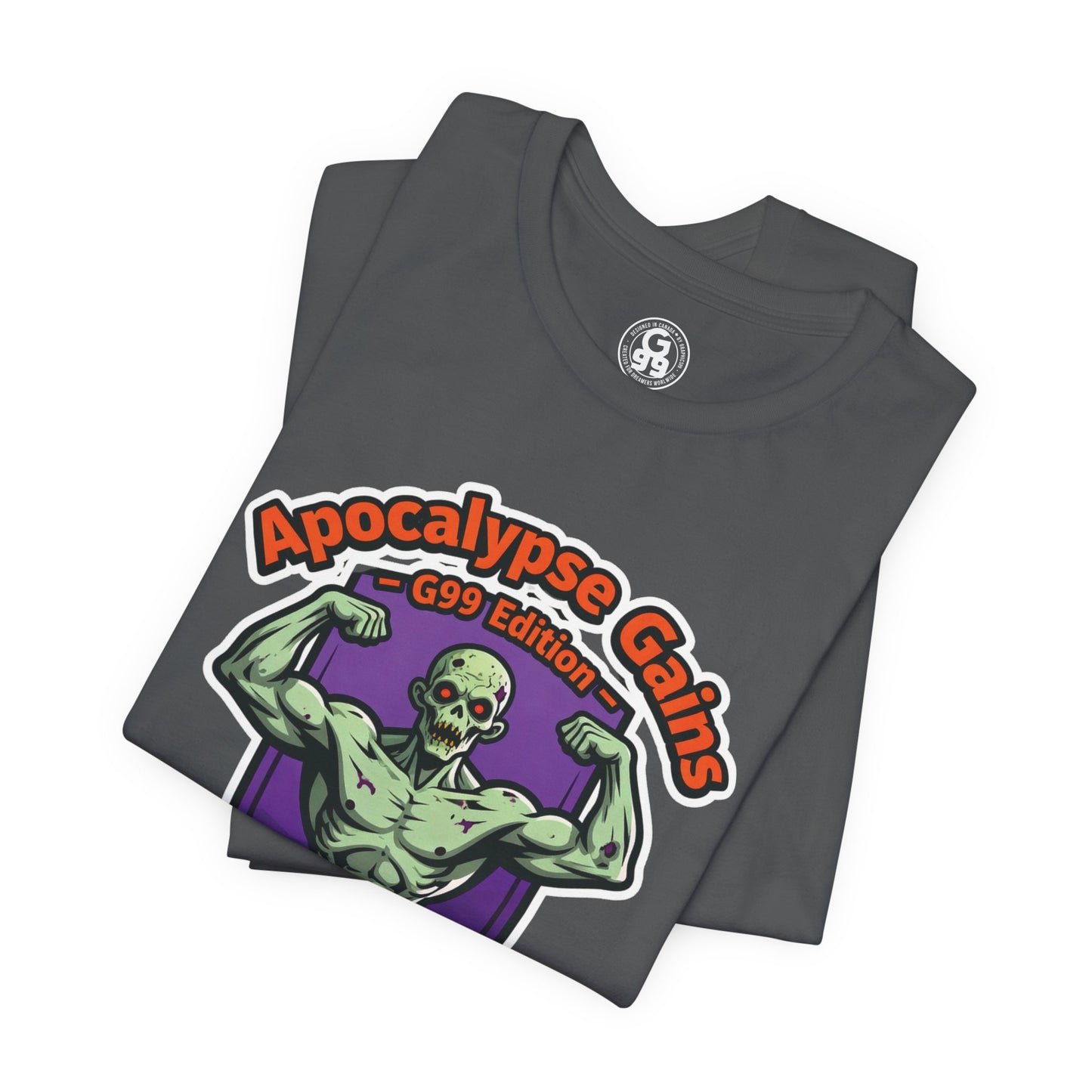 Apocalypse Gains T-Shirt | Gym Halloween Tee | Zombie Fitness Shirt for Bodybuilders | Unisex Workout Top | Funny Gym Tee for Weightlifters & Fitness Lovers