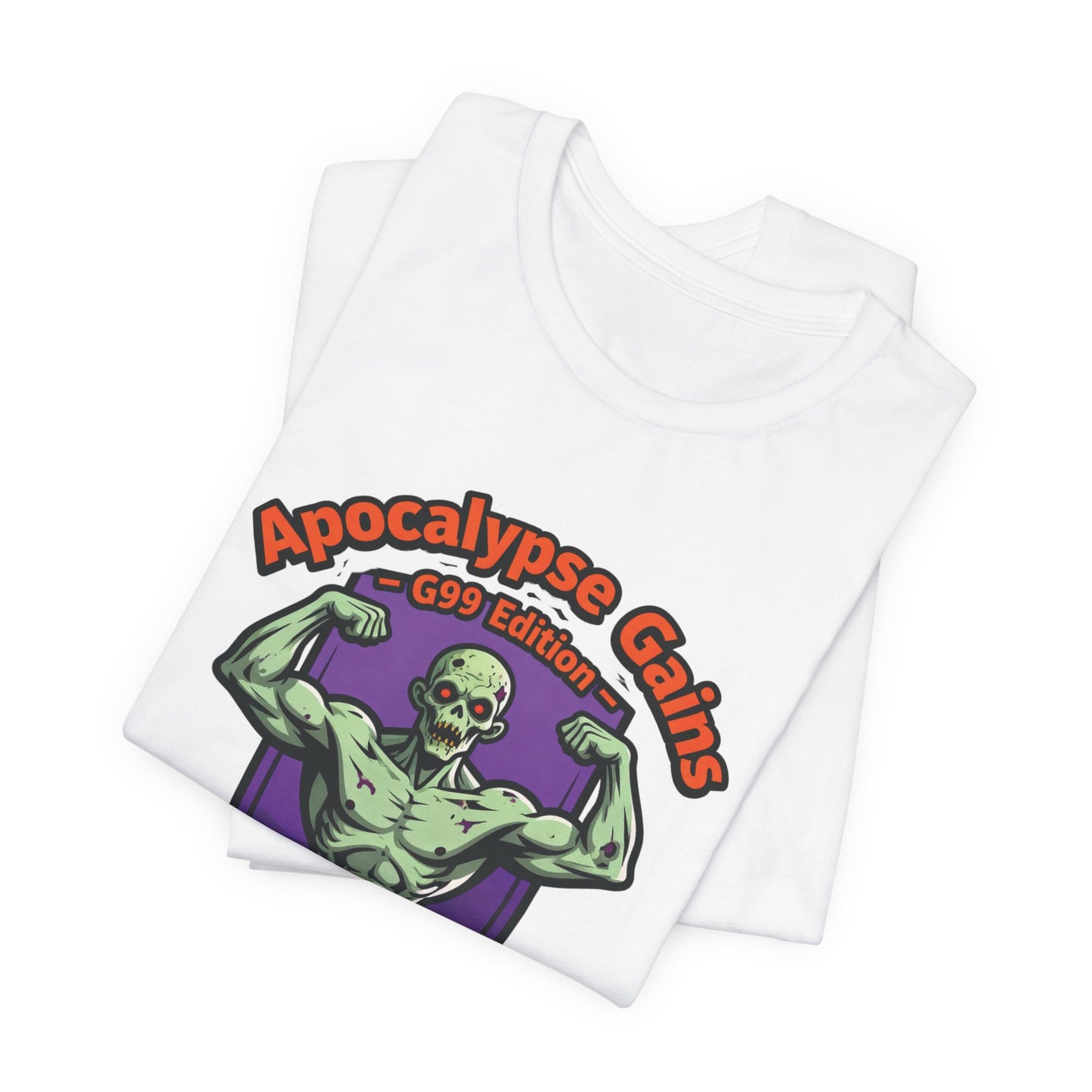 Apocalypse Gains T-Shirt | Gym Halloween Tee | Zombie Fitness Shirt for Bodybuilders | Unisex Workout Top | Funny Gym Tee for Weightlifters & Fitness Lovers