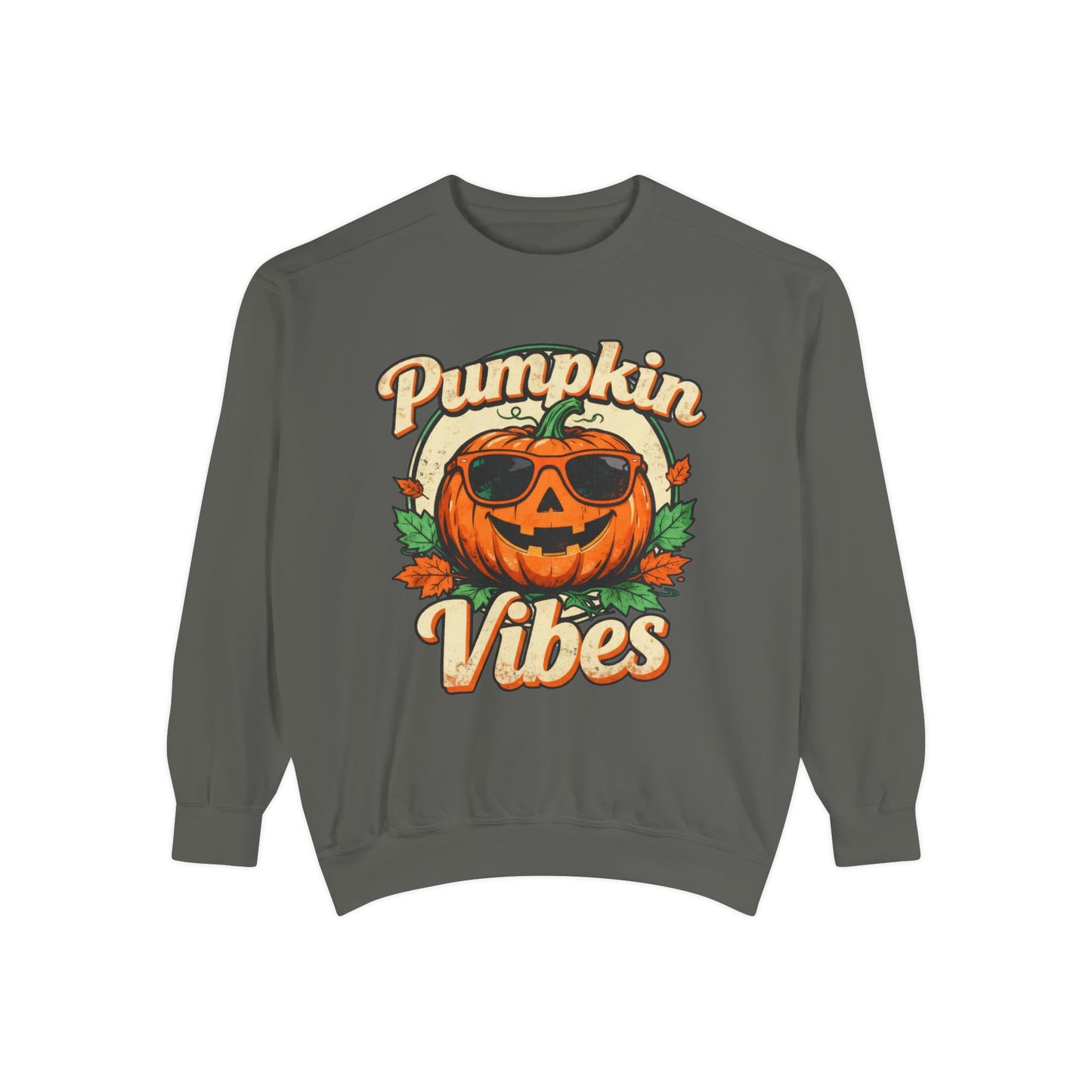 Pumpkin Vibes Unisex Sweatshirt - Cozy Autumn Apparel, Halloween Gift, Fall Fashion, Pumpkin Lover's Gear, Seasonal Style