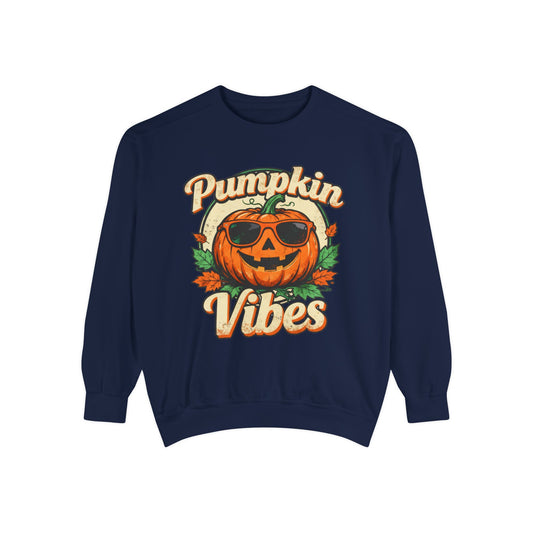 Pumpkin Vibes Unisex Sweatshirt - Cozy Autumn Apparel, Halloween Gift, Fall Fashion, Pumpkin Lover's Gear, Seasonal Style