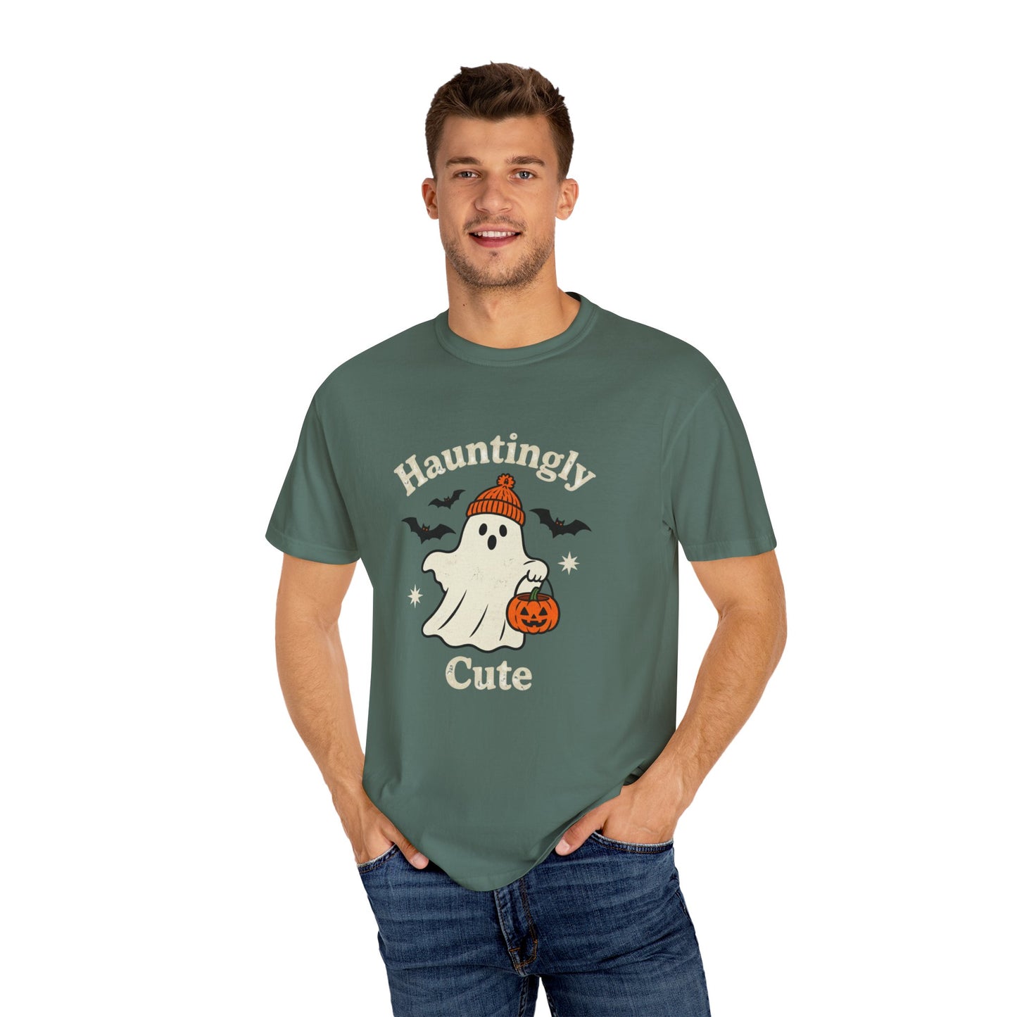 Hauntingly Cute Halloween Tee, Unisex Ghost T-Shirt, Spooky Season Shirt, Autumn Apparel, Trick or Treat Top