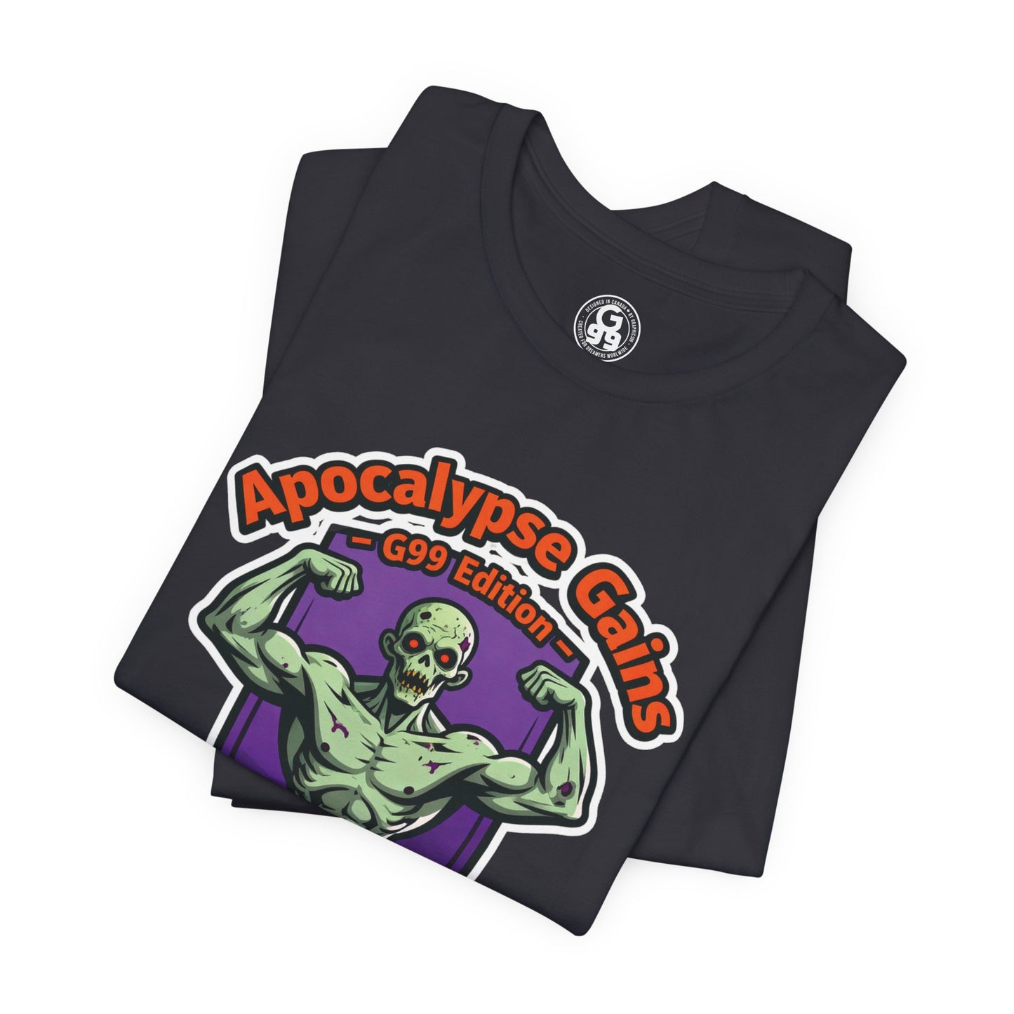 Apocalypse Gains T-Shirt | Gym Halloween Tee | Zombie Fitness Shirt for Bodybuilders | Unisex Workout Top | Funny Gym Tee for Weightlifters & Fitness Lovers