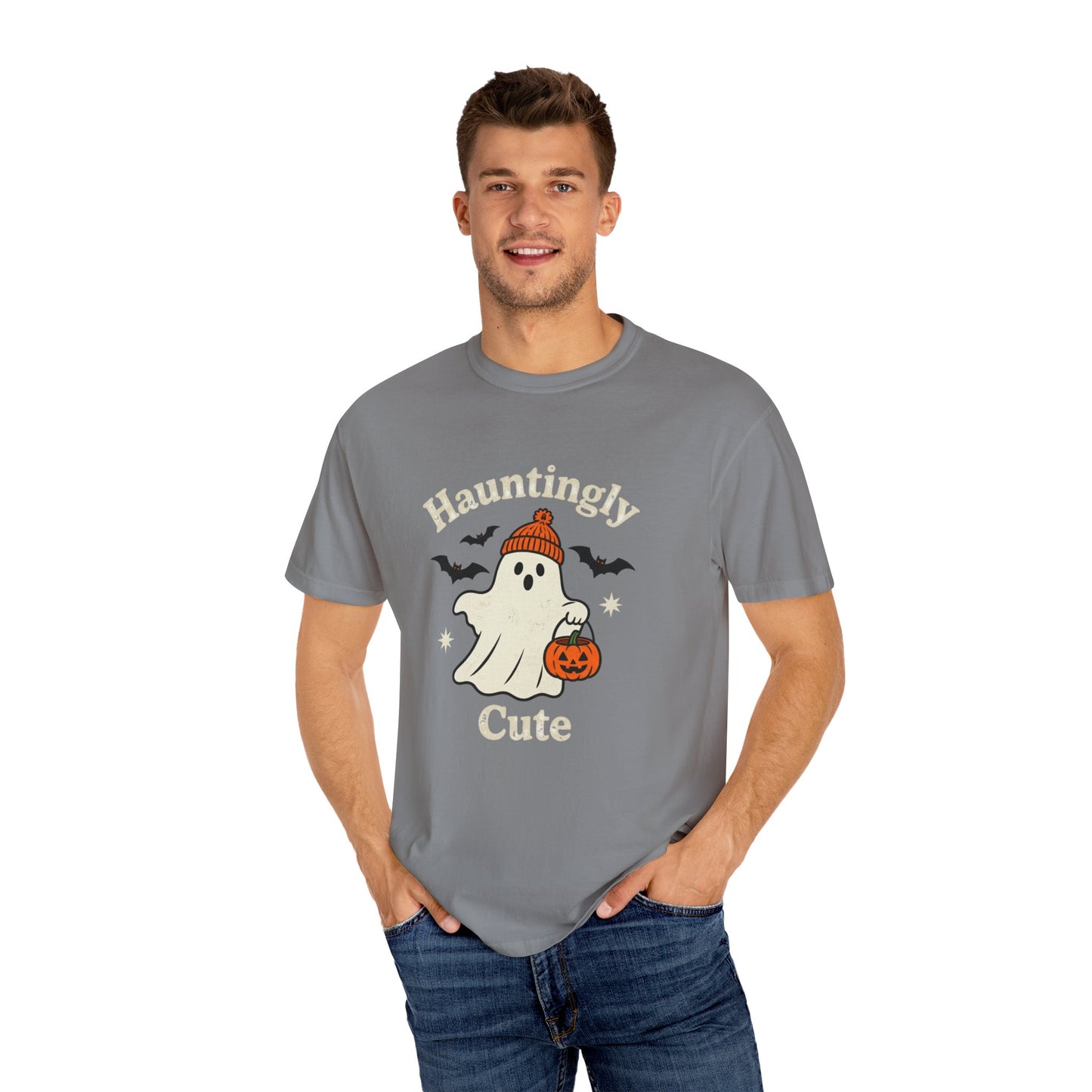 Hauntingly Cute Halloween Tee, Unisex Ghost T-Shirt, Spooky Season Shirt, Autumn Apparel, Trick or Treat Top