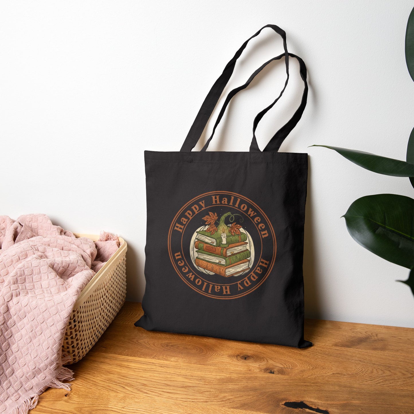 Happy Halloween Cotton Canvas Tote Bag, Eco-Friendly Tote, Halloween Bag, Trick or Treat Tote, Gift for Halloween Lovers