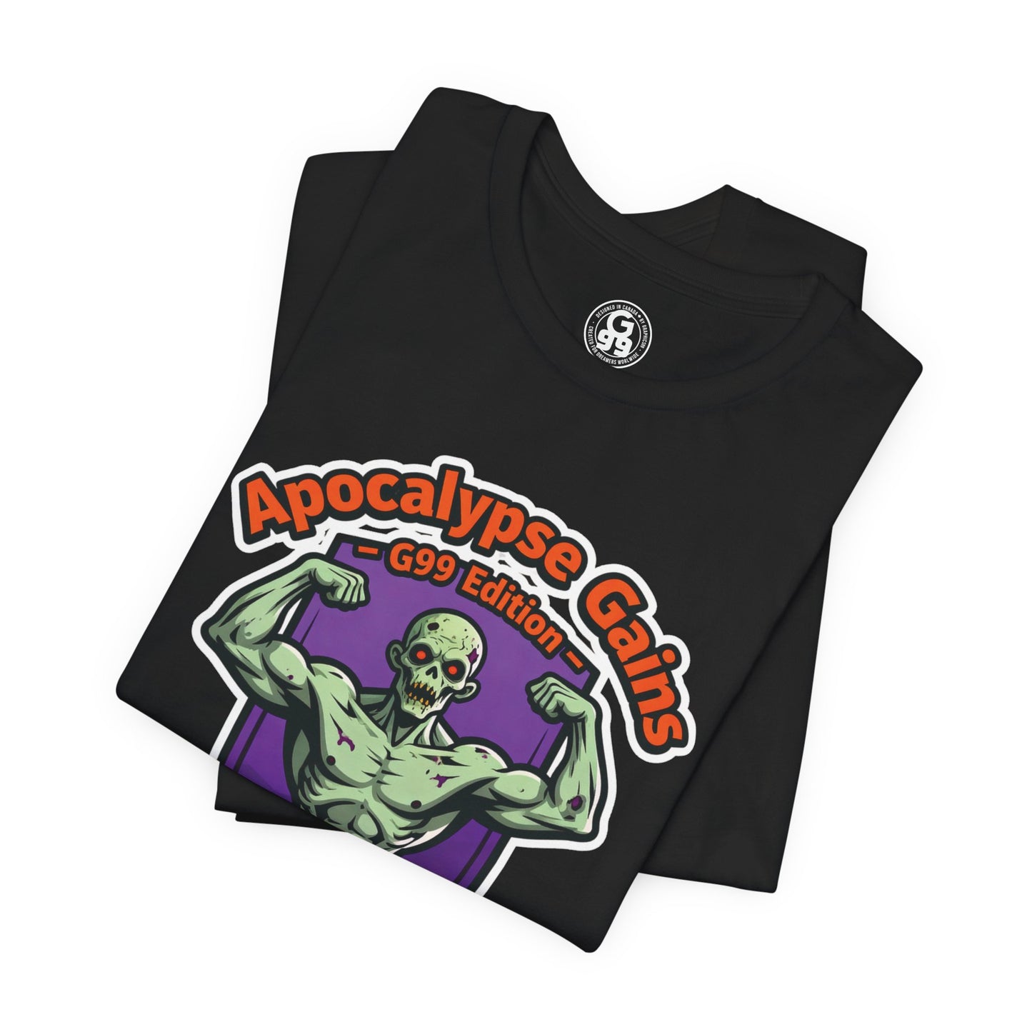 Apocalypse Gains T-Shirt | Gym Halloween Tee | Zombie Fitness Shirt for Bodybuilders | Unisex Workout Top | Funny Gym Tee for Weightlifters & Fitness Lovers