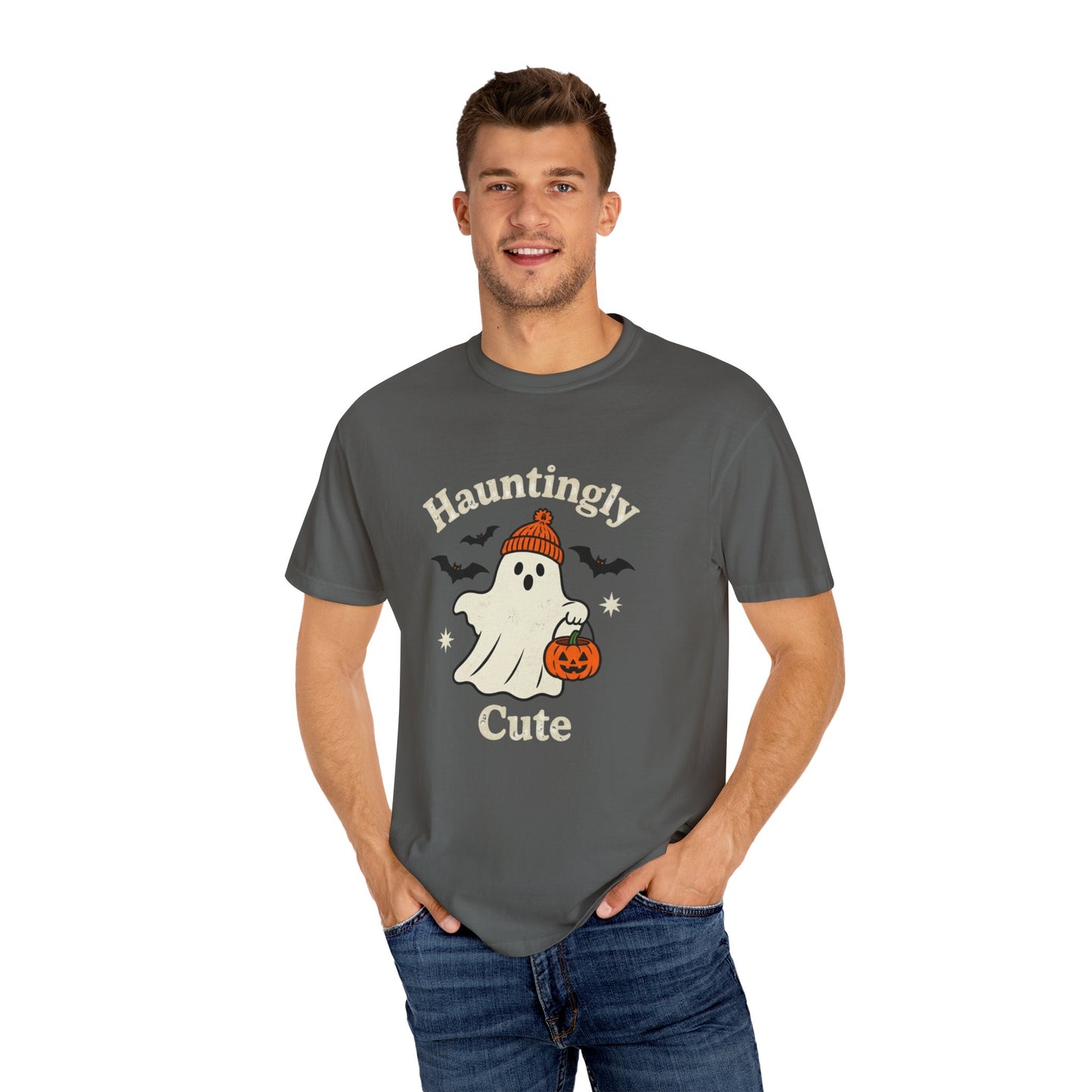 Hauntingly Cute Halloween Tee, Unisex Ghost T-Shirt, Spooky Season Shirt, Autumn Apparel, Trick or Treat Top