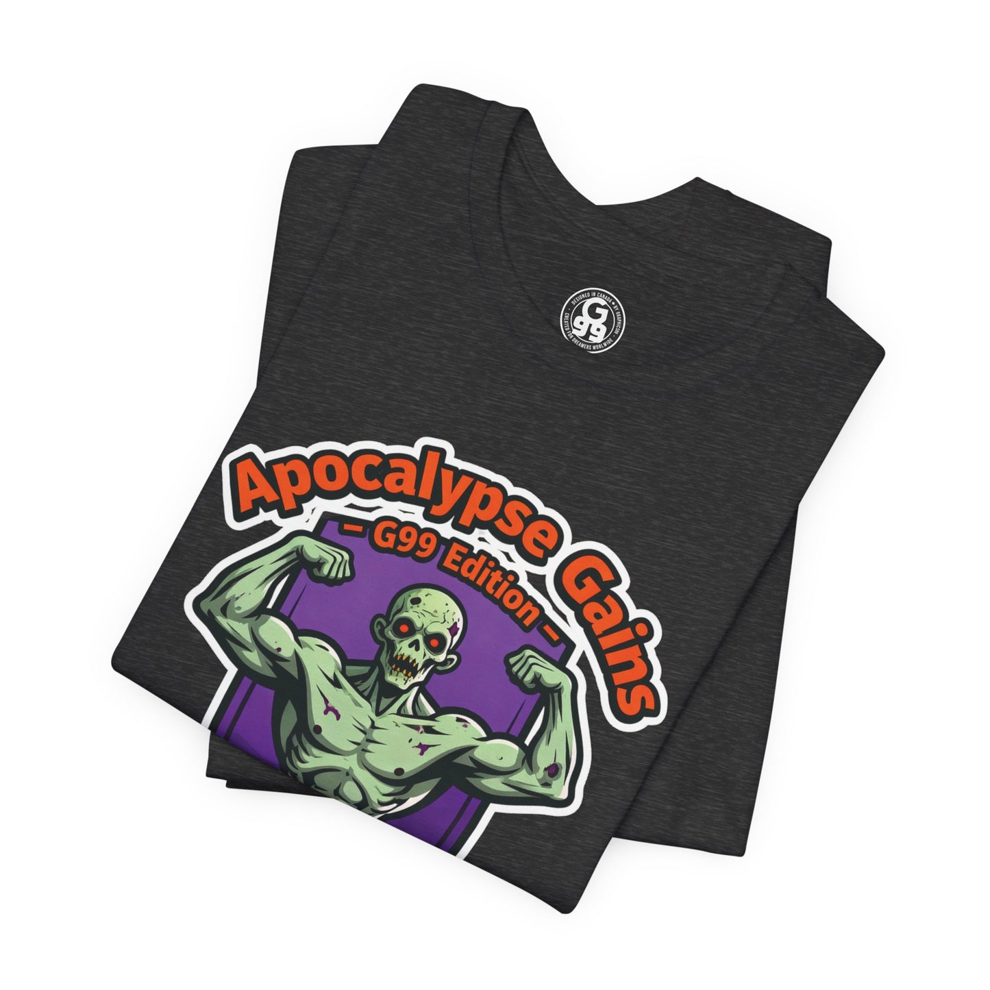 Apocalypse Gains T-Shirt | Gym Halloween Tee | Zombie Fitness Shirt for Bodybuilders | Unisex Workout Top | Funny Gym Tee for Weightlifters & Fitness Lovers