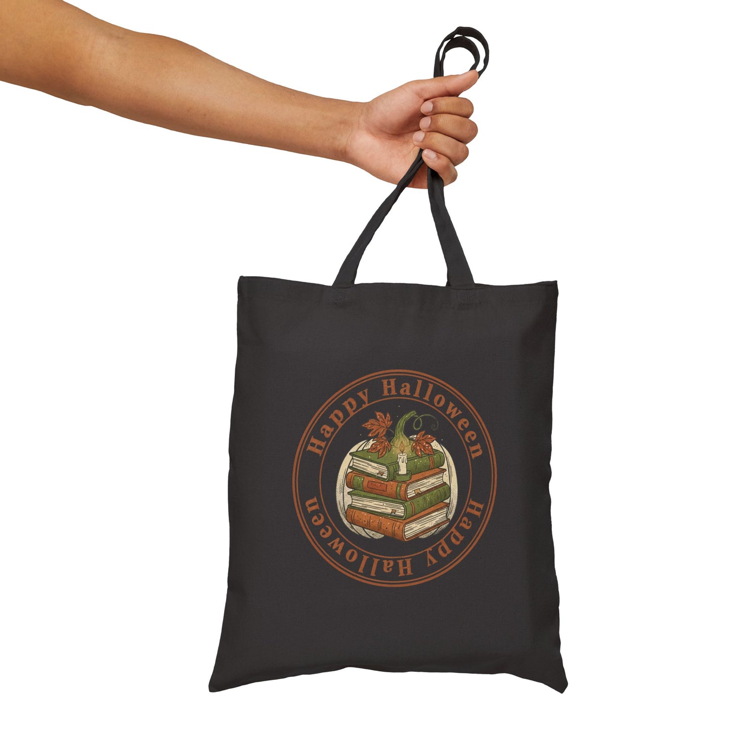 Happy Halloween Cotton Canvas Tote Bag, Eco-Friendly Tote, Halloween Bag, Trick or Treat Tote, Gift for Halloween Lovers