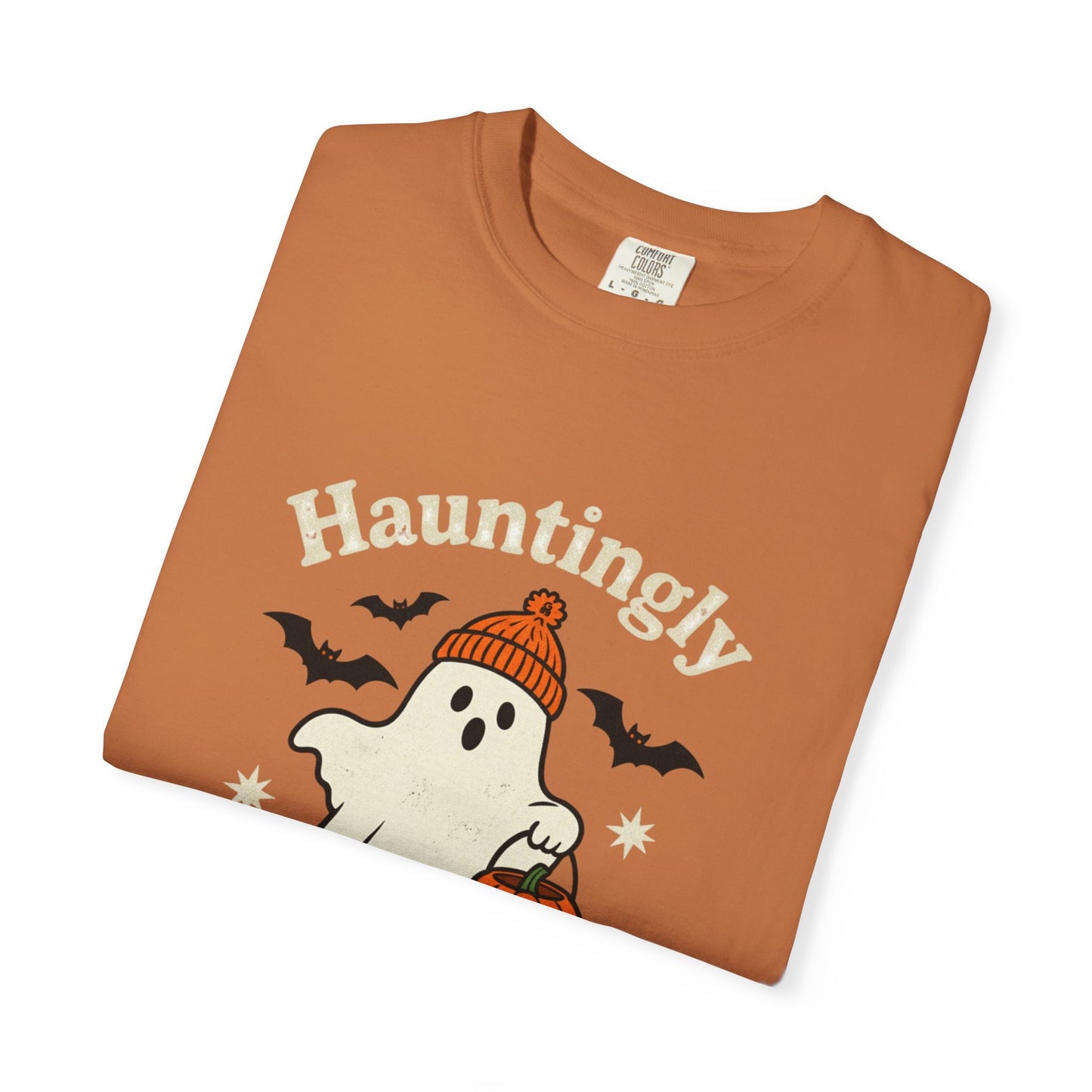 Hauntingly Cute Halloween Tee, Unisex Ghost T-Shirt, Spooky Season Shirt, Autumn Apparel, Trick or Treat Top