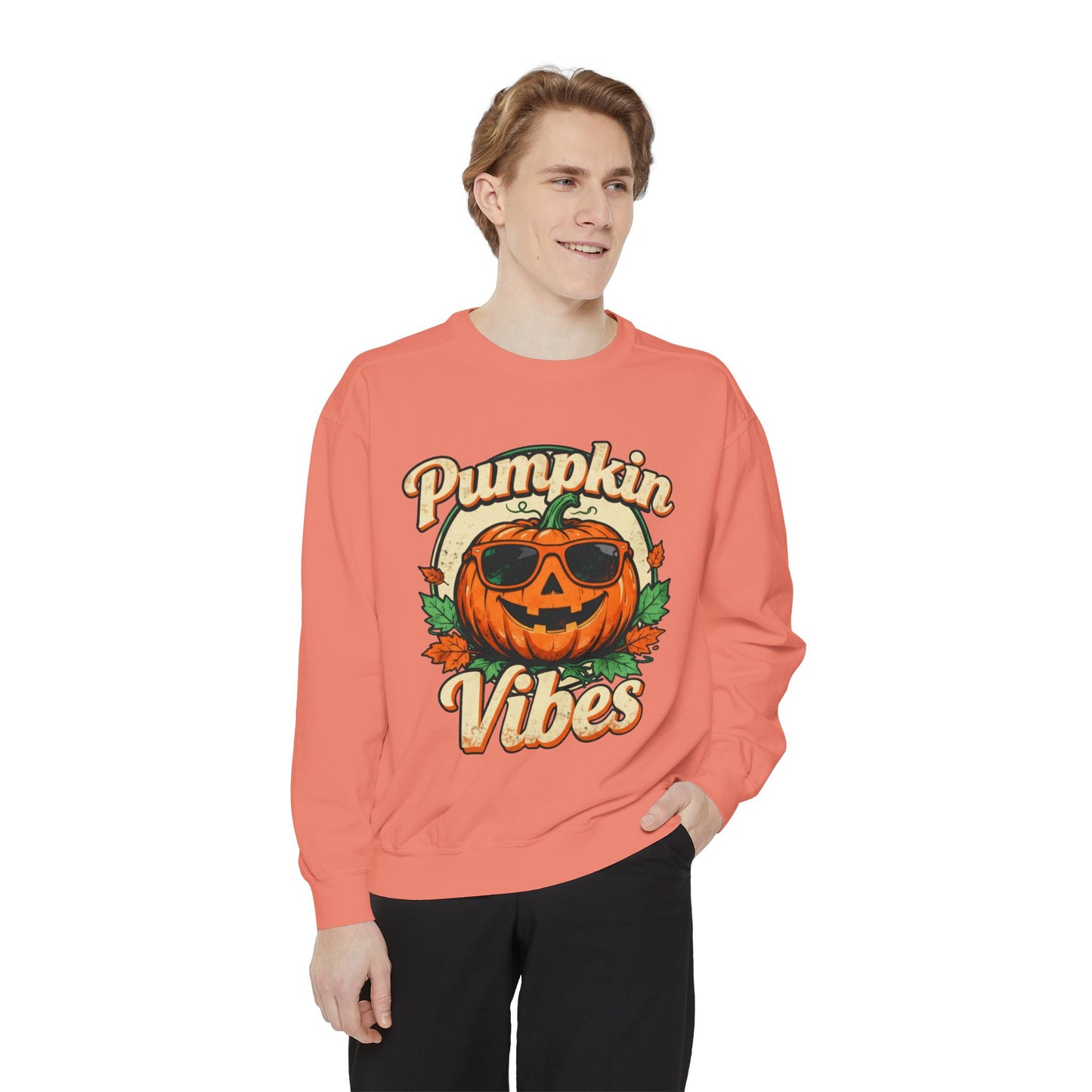 Pumpkin Vibes Unisex Sweatshirt - Cozy Autumn Apparel, Halloween Gift, Fall Fashion, Pumpkin Lover's Gear, Seasonal Style
