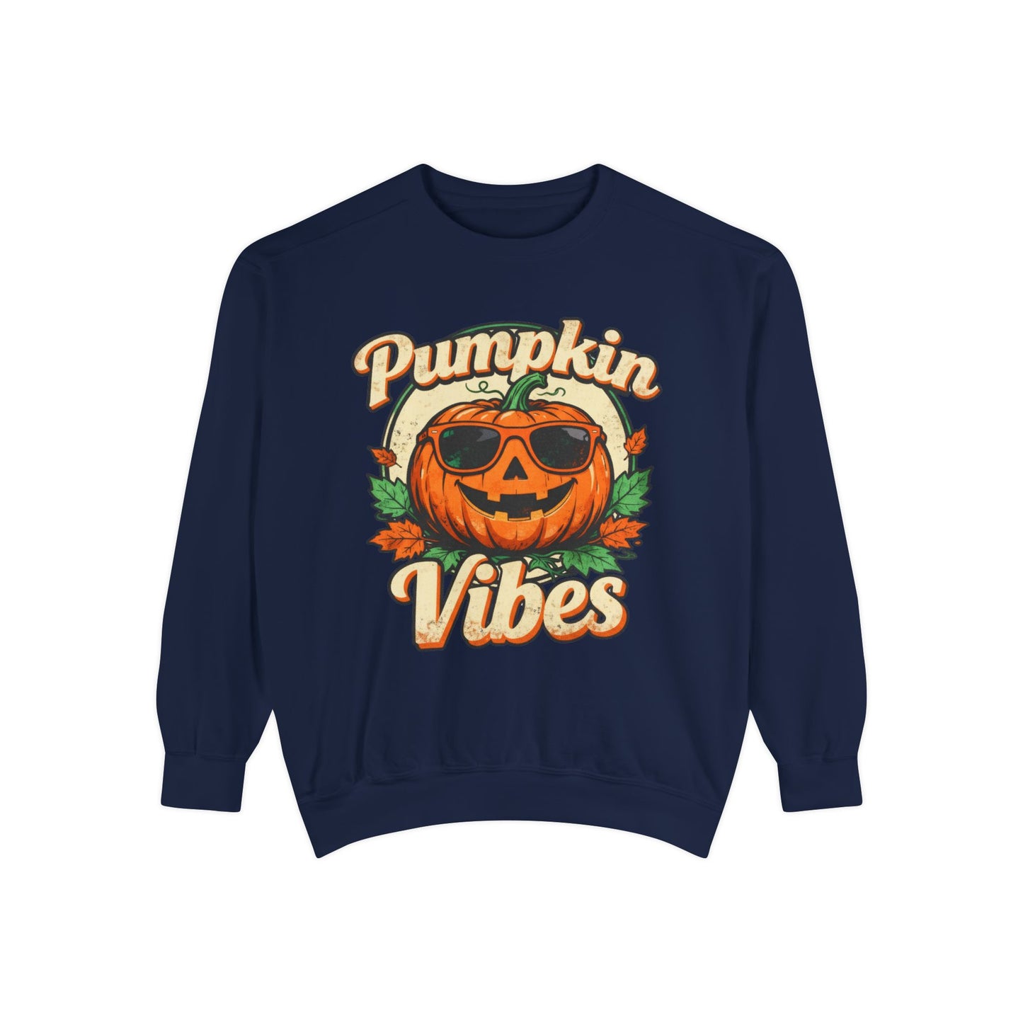 Pumpkin Vibes Unisex Sweatshirt - Cozy Autumn Apparel, Halloween Gift, Fall Fashion, Pumpkin Lover's Gear, Seasonal Style
